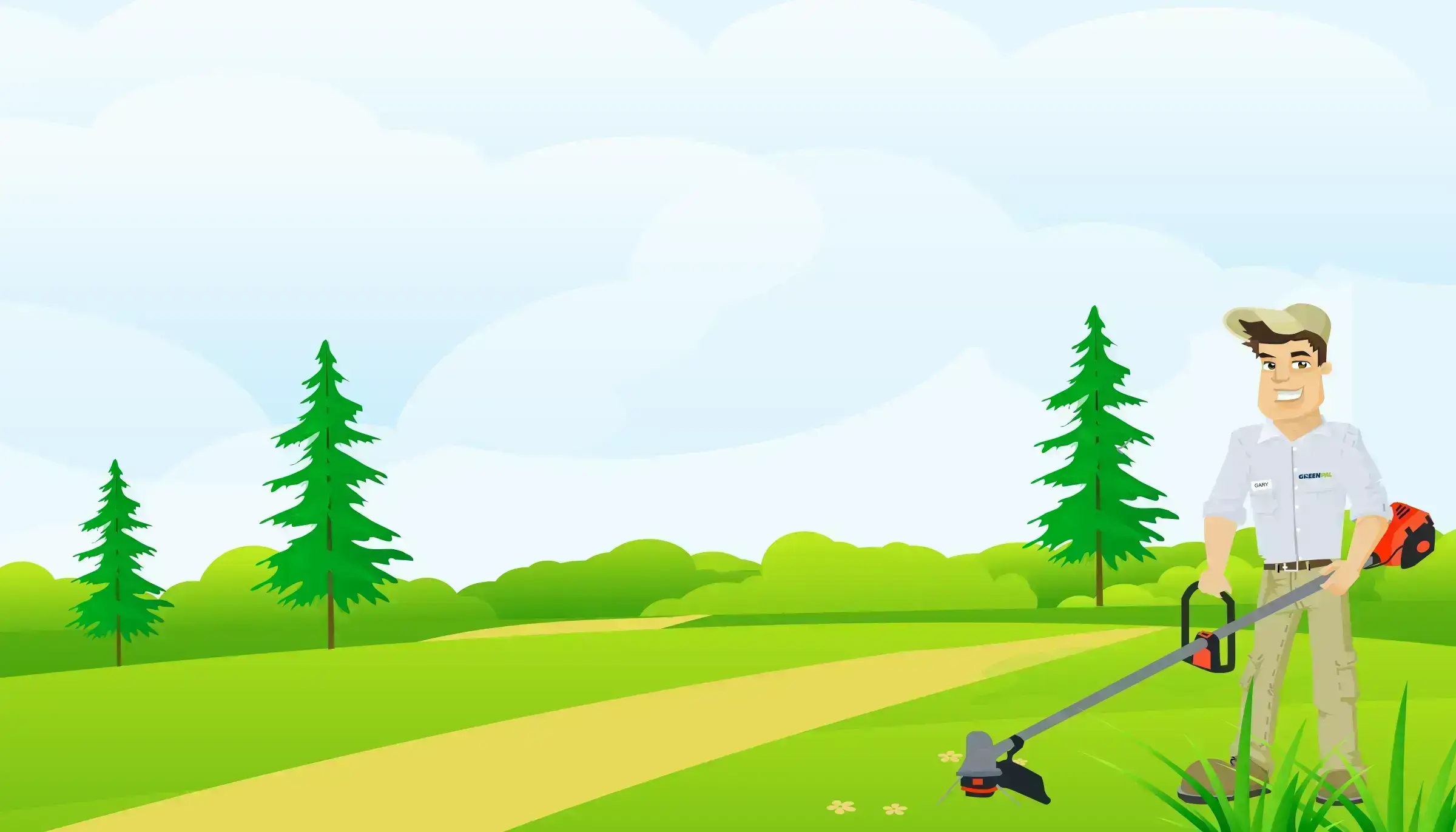 GreenPal co-founder Gary; affordable lawn care mobile hero image
